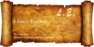 Lincz Eszter névjegykártya